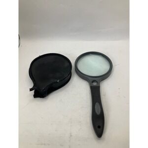 Carson Desk Magnifier Handheld Magnifying Glass with Case Black Gray‎